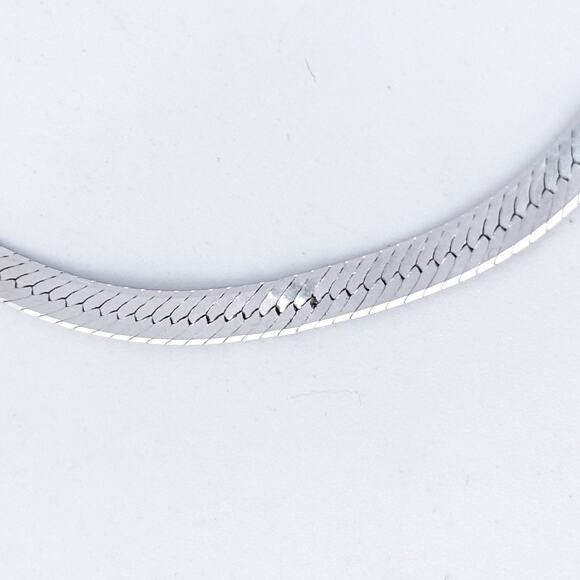 Vintage Italy Sterling Silver 925 3.2mm Herringbone Chain Necklace 18” - Picture 3 of 5